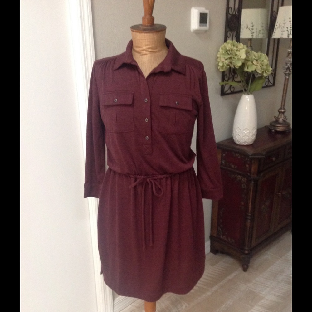Loft  Burgundy Dress